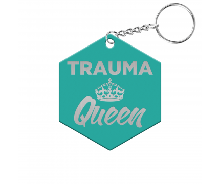 Trauma Queen Hexagon Keychain